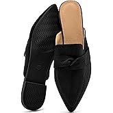 Decould sylf Mules for Women 2026: Pointed Toe Slingback Flats Shoes Casual Bowknot Slide Loafers for Office Walking