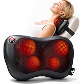 Zenopax Cordless Neck and Back Massager with Heat, Quiet Shiatsu Under 47dB | Portable Shiatsu Massage Pillow, 4 Rotating 3D Nodes, 90 Min Cordless, Quiet Massage for Home Car Office, Gifts for Women Men