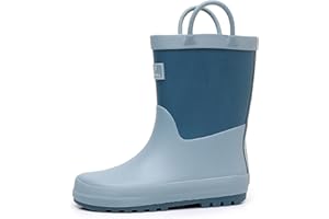 RAINANGEL Toddler Rain Boots with Easy-On Handles, Waterproof Kids Rain Boots for Girls & Boys, Fun Printed & Colors Unisex-Child Outdoor Boots