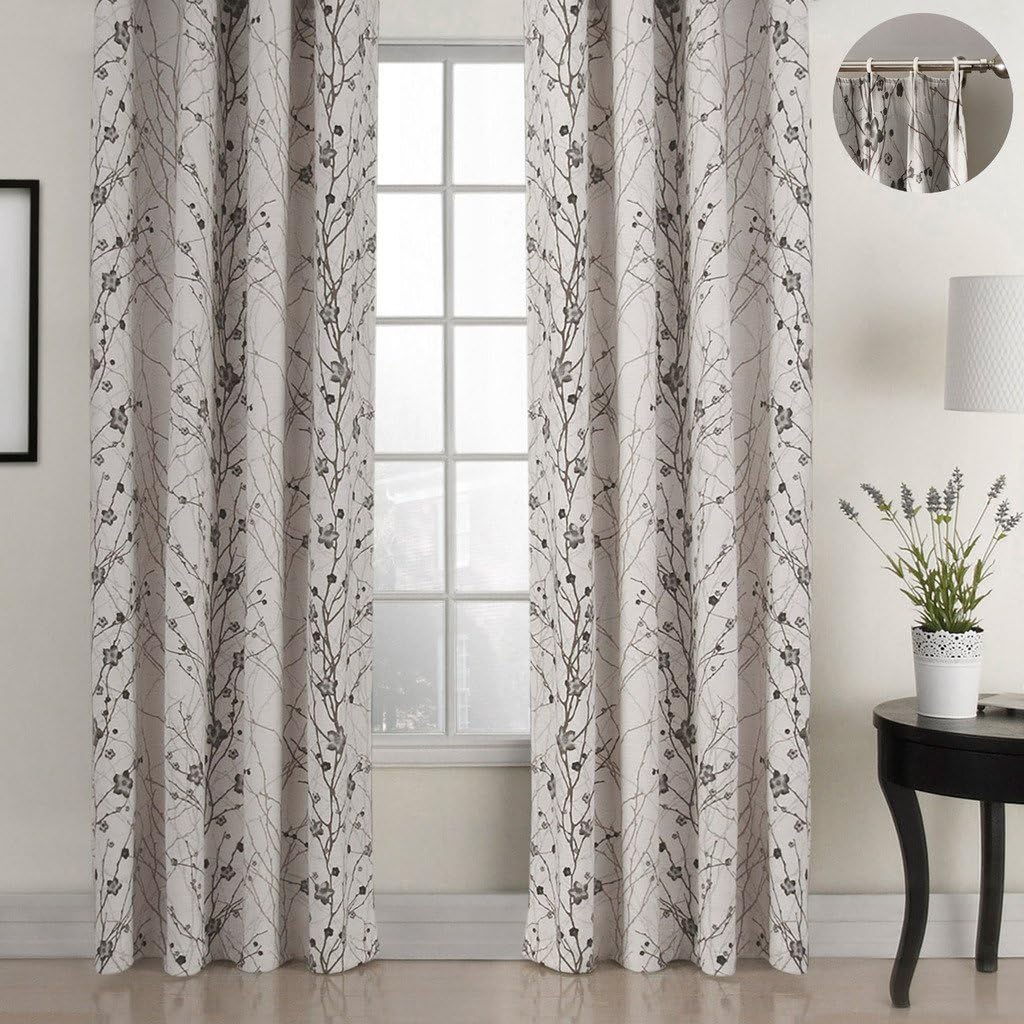 ChadMade Country Style Plum Blossom Polyester 72Wx84L Inch (1 Panel) Blackout Lined Curtain Drape Pinch Pleat SOFITEL Collection for Bedroom | Living Room | Club | Restaurant