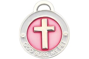 Luxepets Pet Collar Charm, Cross, Small, Pink