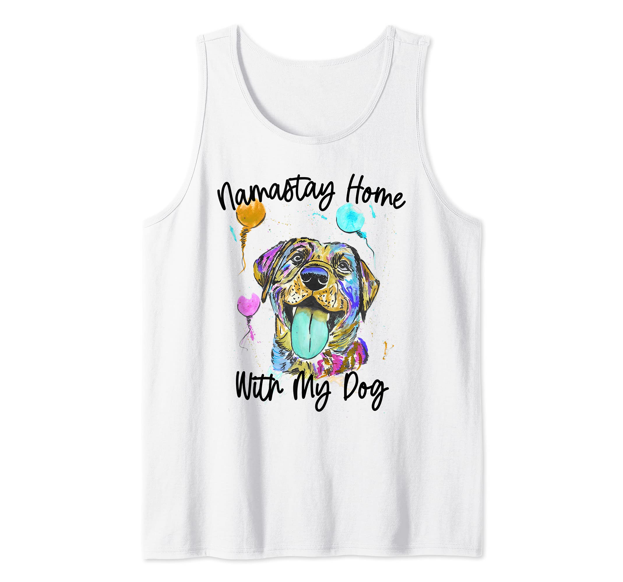 Namastay Home with My Dog Funny Yoga Dog Tank Top