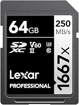 Lexar 64GB 1667x SDXC UHS-II U3 V60 Memory Card 4K Video 250MB/s Read view 1