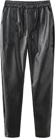 Idopy Men`s Leather Joggers Pants with 
