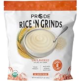Pride Foods Rice 'N Grinds Hot Cereal - Gluten-Free, Non-GMO, Vegan-Friendly, Natural Rice Breakfast, Quick &amp; Easy Hot Meal, Low-Fat Comfort Food, 30 Servings, Unflavored