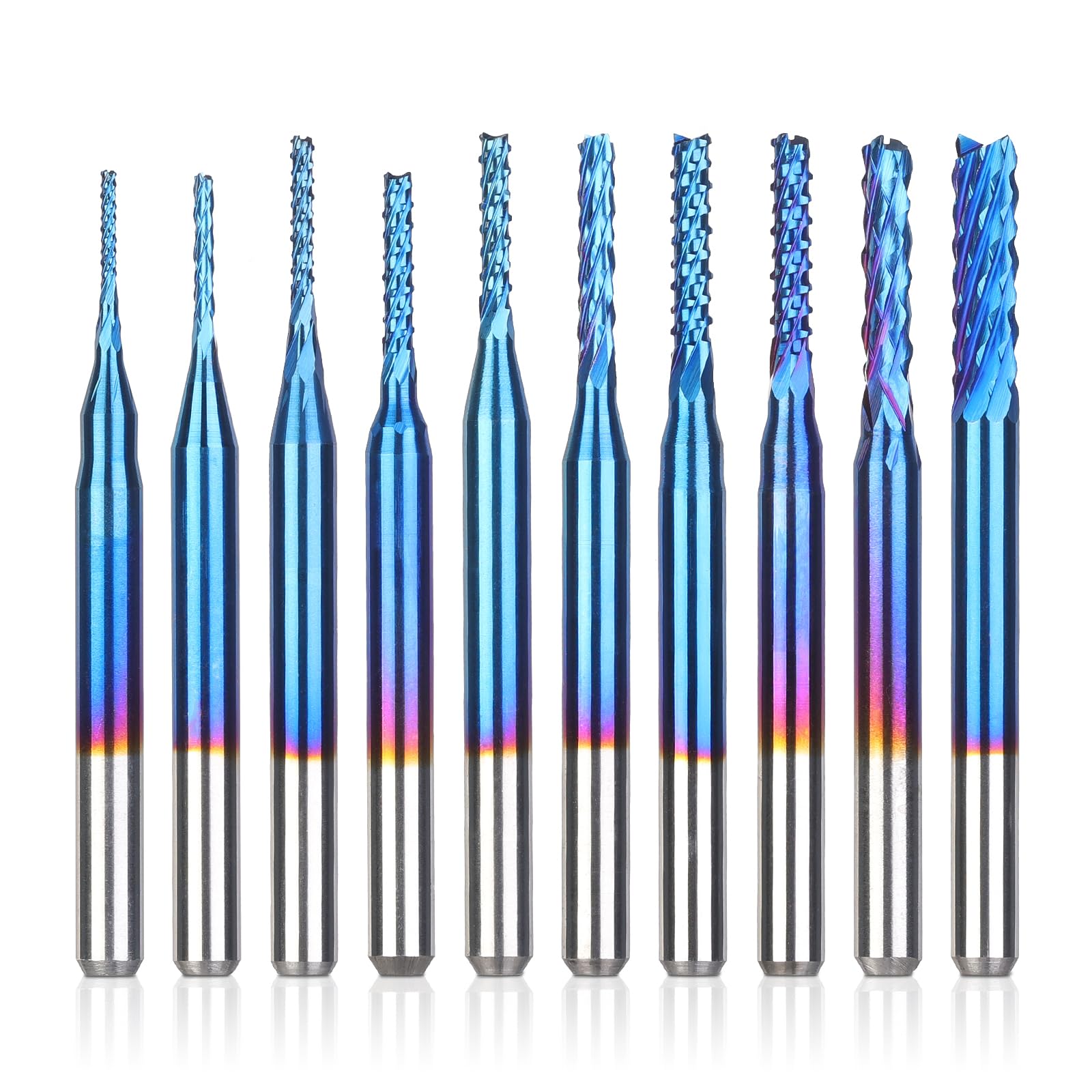 SainSmart Genmitsu 10Pcs Nano Blue Coat End Mill