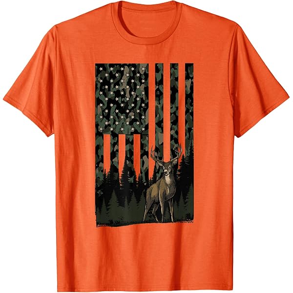 ULTRABASIC Men's US Flag & Deer Hunter Graphic T-Shirt - Eco-Friendly Vintage Tee (Multiple Sizes) - View #10