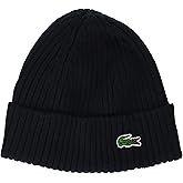 Lacoste Mens Rib Knit Brushed Wool Beanie