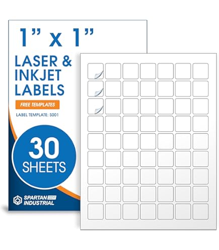 プリントシール(白) Amazon.com : White Adhesive Square Labels, 1x1 Labels - 25