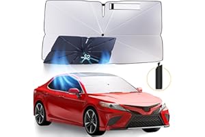 HIMUMOY Windshield Sun Shade Umbrella: for Toyota Camry-2018-2024 2025 - Front Car Window Shades - Foldable Camry SE XSE LE XLE Hybrid Sunshades Block UV Keep Cool