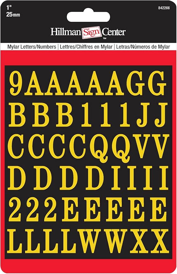 Hillman 842266 1" PeelOff Black & Gold Vinyl Letters & Numbers Pack Home Improvement