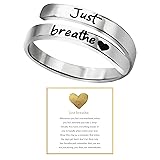 HOLINSE Just Breathe Ring for Women, Adjustable