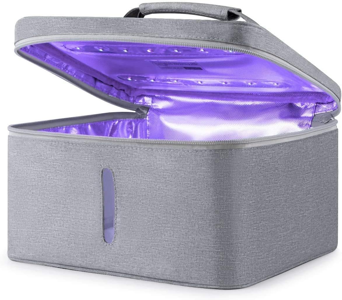 LED UV Cleaner Phone Sanitizer Bag for Cell Phone, Ezzmo Sanitizer Box for, Jewelry, Beauty Tools, 99% Cleaned in 5 mins, LED UV Sanitizer Box