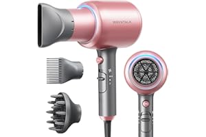Wavytalk Ionic Hair Dryer with Diffuser and Concentrator, Lightweight Quiet Blow Dryer, Powerful 1875 Watt Motor for Smooth a