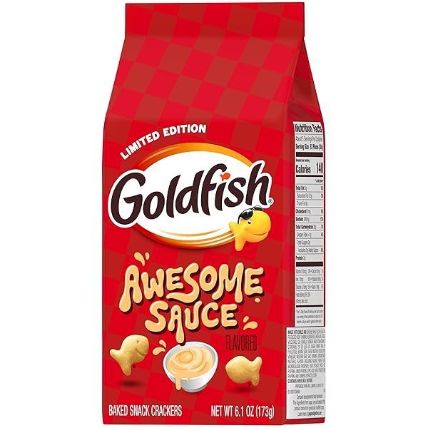 GOLDFISH AWESOME SAUCE FLAVORED CRACKERS, 6.1 OZ BAG