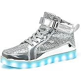 IGxx LED Light Up Shoes for Men USB Recharging High Top LED Sneakers Women Kids