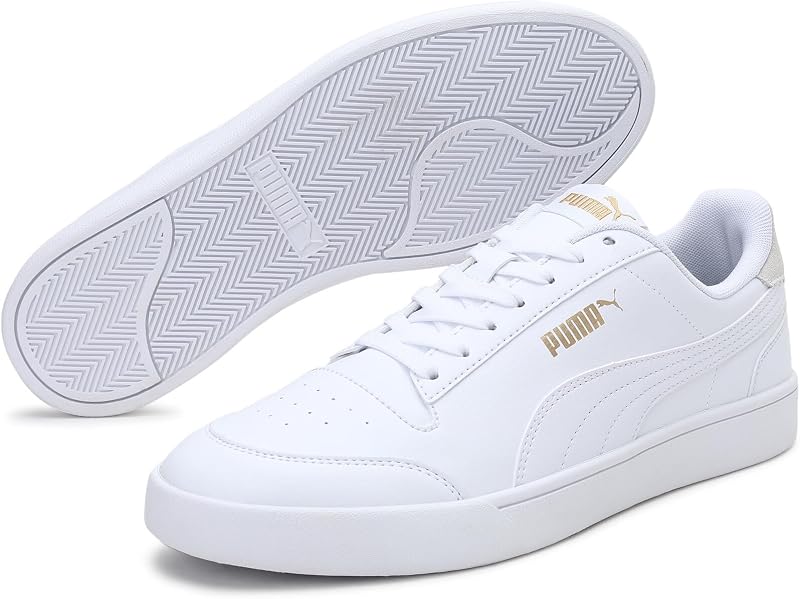 Unisex Puma Shuffle Sneaker, Puma White-Puma White-Puma Team Gold, 38 EU