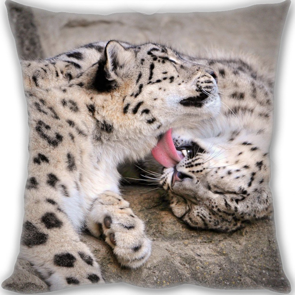 Amazon Com Harlan Decorative Throw Pillow Snow Leopard Cub Couple