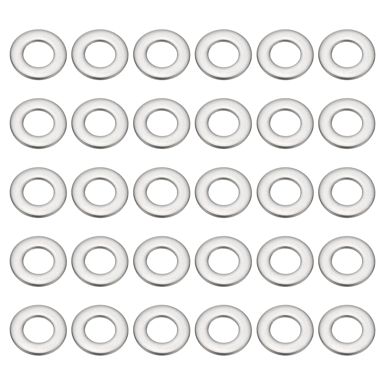 PATIKIL 304 Stainless Steel Flat Washer, 30 Pack 2/5" ID x 4/5" OD x 0.08" Thickness Metal Fender Washers Small Washers for Screws Bolts Assortment