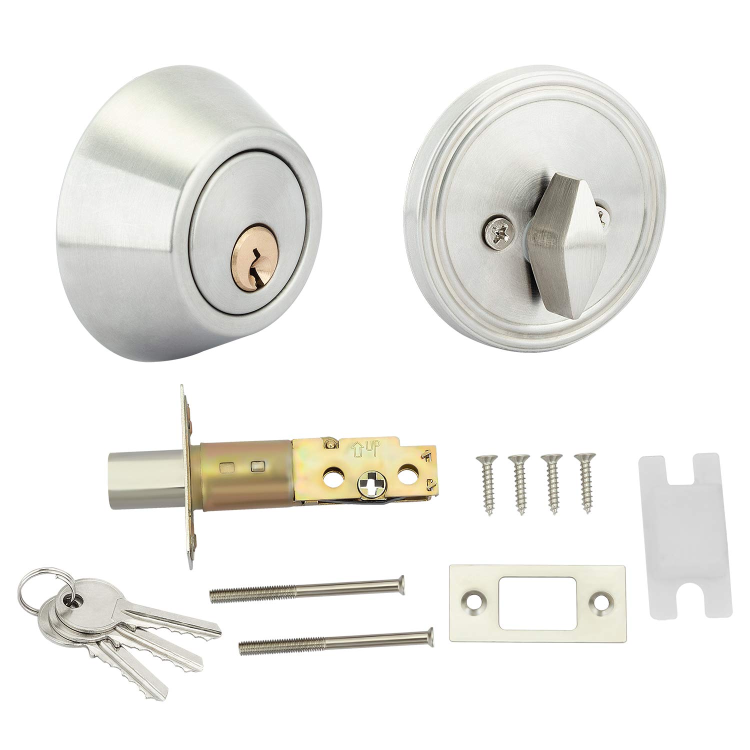 LESOLEIL Cerradura de puerta en acero inoxidable con llave ajustable