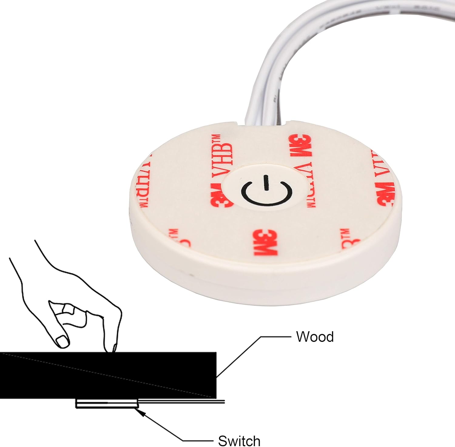 Facon Touch Dimmer Switch, Touch Detecting from Insulation Materials(Wood or Others), 12Volt / 24Volt DC, Use with LED Lights, Incandescent and Halogen Bulbs for RV, Camper, Marine, and Strip Lights