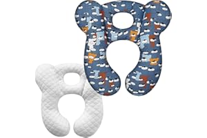 REFLYAWAY Baby Travel Pillow, Infant Kid's Cushion Soft and Skin Friendly for Car Seat, Pushchair and Stroller (Blue Bear)