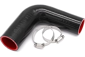 TuoLauthon 90 Degree 1-1/2 to 1-3/4 inch(38-45mm) Black Silicone Reducer Coupler Hose,4-Ply Reinforced,Leg Length 4inch(102mm