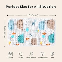 Looxii Muslin Burp Cloths 100% Cotton Muslin Cloths