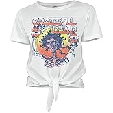 Ripple Junction Grateful Dead Women's Short Sleeve T-Shirt Tie Front Bertha & Roses Junior Fit Officially Licensed