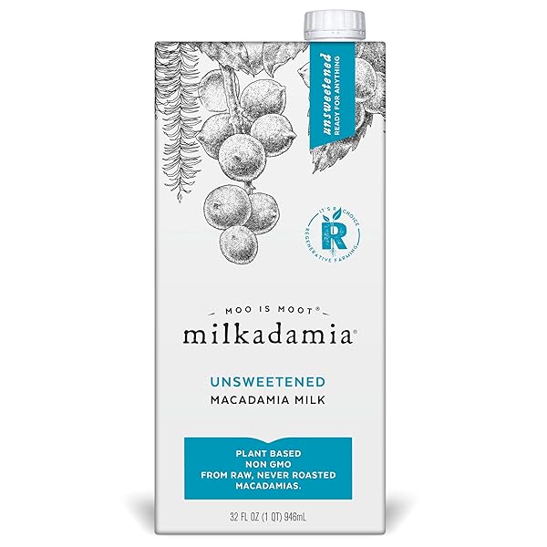 MILKADAMIA MILK MACADAMIA UNSWEETNED, 32 OZ