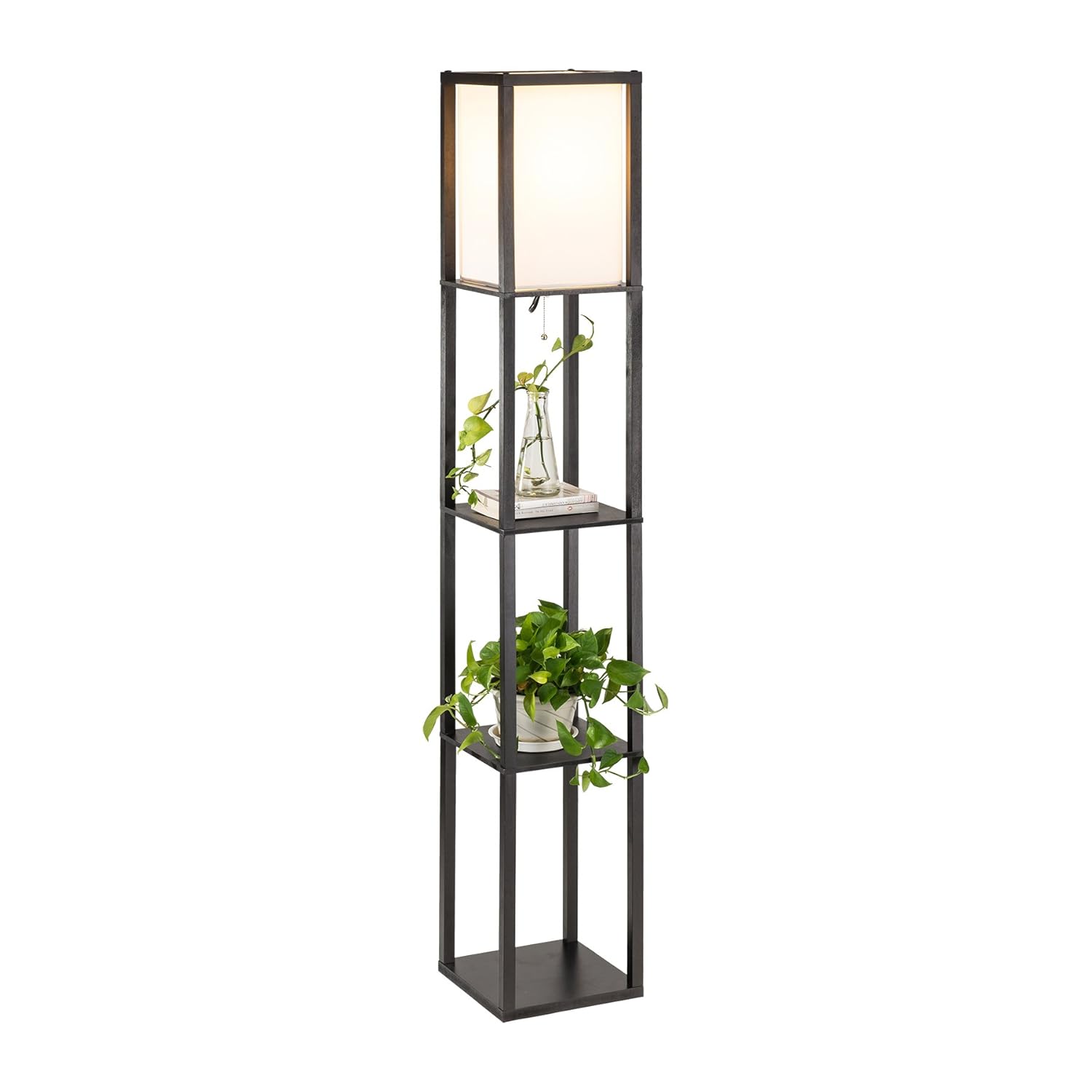 Tall Corner Lamp With Shelf Etagere Standing Lamps Modern With 3