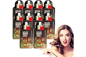 FIONEL Plant Based Hair Dye Shampoo, Plant Extract Non-damage Hair Dye Cream, Eqtinfloato Hair Dye Korean, Bubble Plant Hair Dye Shampoo 30ml 10packs (Brown)