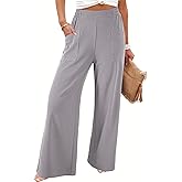 EVALESS Womens Baggy Wide Leg Pants Casual Elastic Waisted Palazzo Harem Pant with Pockets