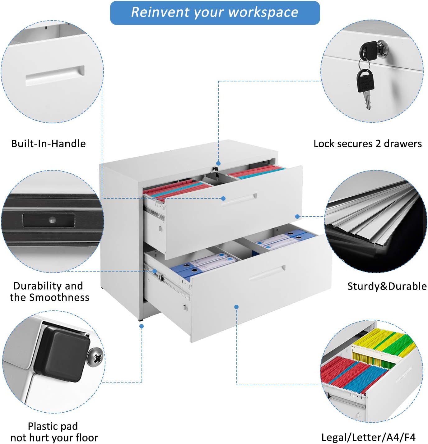 2 Drawer File Cabinet Lateral File Cabinet With Lock And Key Metal File Cabinet Black Kitchen Dining Dprd Tasikmalayakab Go Id
