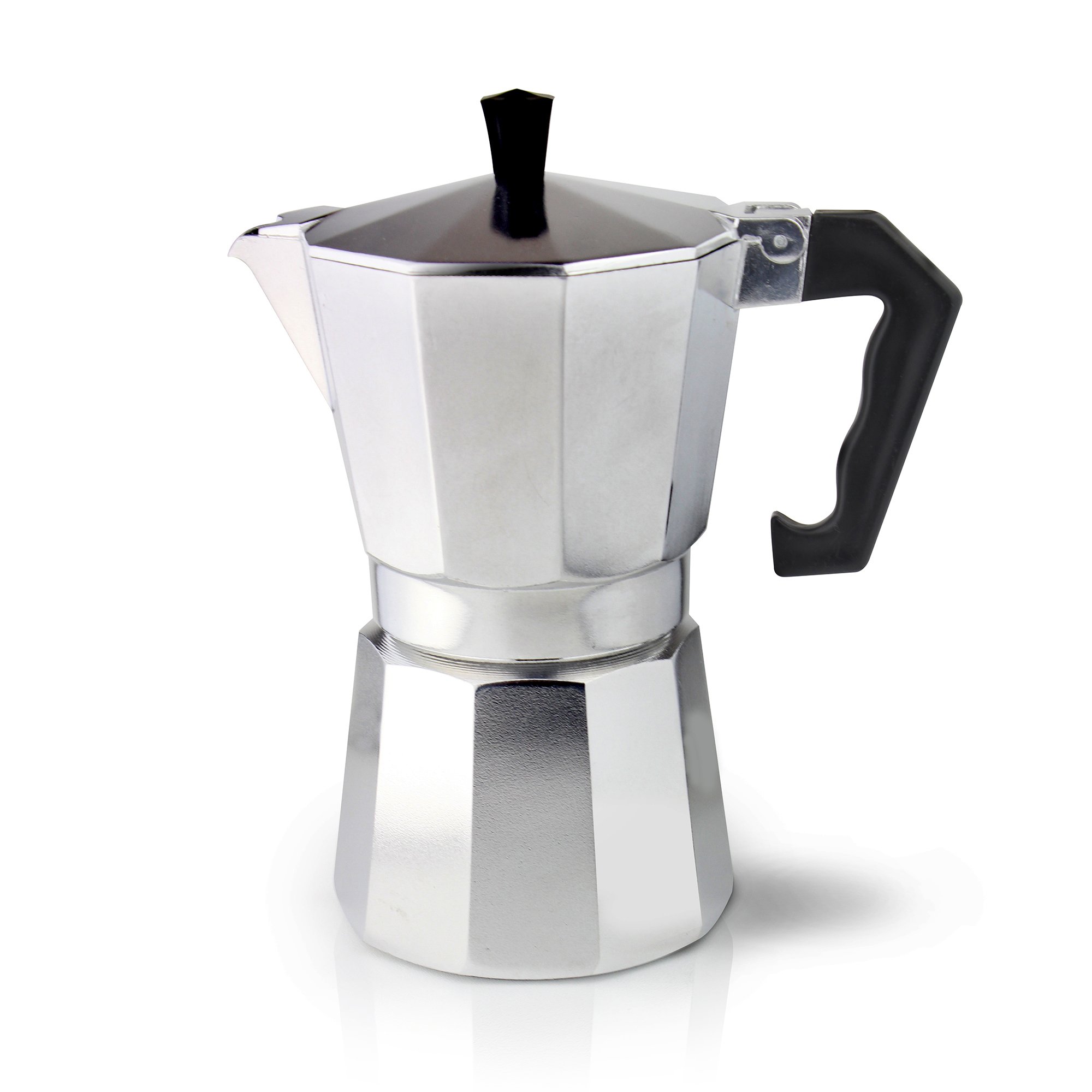 Cafe Ole 12-Cup Italian Style Aluminium Espresso Coffee Maker, Silver, 480 ml