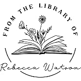 Pickled Stamps from The Library of | Ex Libris | Floral Book Stamp | Personalized Book Embosser | Custom Library Embosser | Self-Inking Wood Handle Floral 2