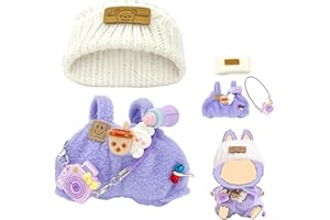 LUFZFEU 2025 New Clothes for LABUBU, 3-Piece Purple Clothes Set for Labubu, Outfits for 15/17 cm Labubu, Exquisite Accessories for LABUBU Doll, Stylish Outfit for Boys Girls Birthday Collectors