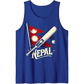 Nepal Cricket Jersey 2024, Cricket Flag of Nepal Team Tank Top