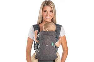 Infantino Flip 4-in-1 Convertible Baby Carrier, Adjustable, Ergonomic Babywearing, Registry Essential, Baby Carrier for Newborn to Toddler, Gray