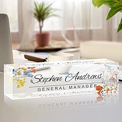 Name Plate for Desk Personalized Office Acrylic
