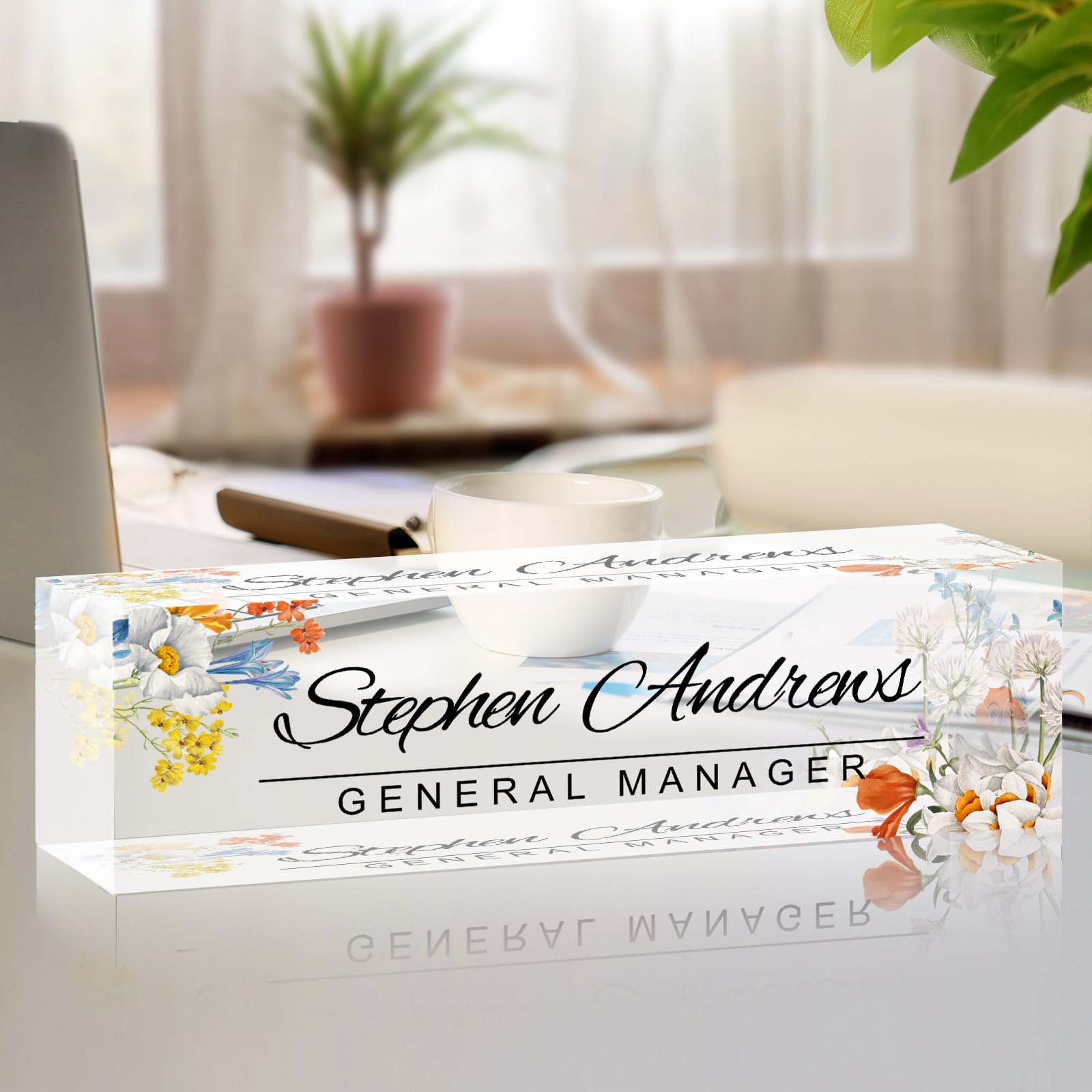 Name Plate for Desk Personalized Office Acrylic