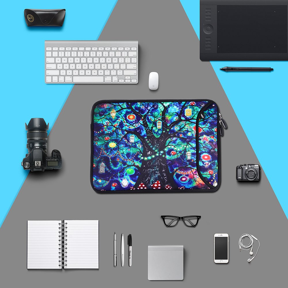 Sancyacc Laptop Sleeve, Water-Resistant Sleeve Bag Cover 13-13.3 Inch, Neoprene Laptop Bag Case, Full Protective Carrying Notebook Pocket for MacBook Air/Pro (Lifetree)