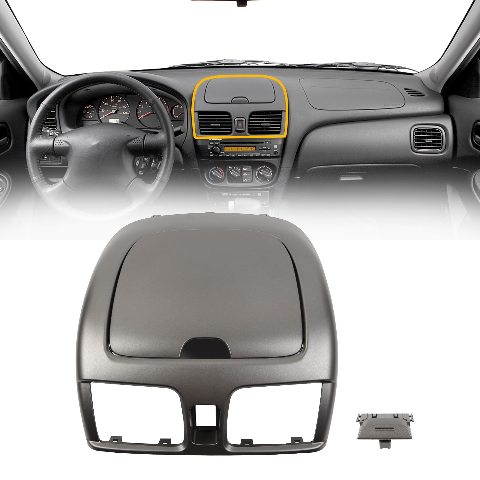 thumbnail image 2 of For 2006–2012 Toyota RAV4 Center Dash Air Vent Cover – AC Heater Trim Bezel, Black 2 of 2