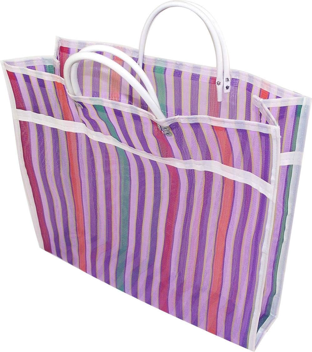 Pack of 3 Large Size Gusseted Mercado Bags Mexican Tote