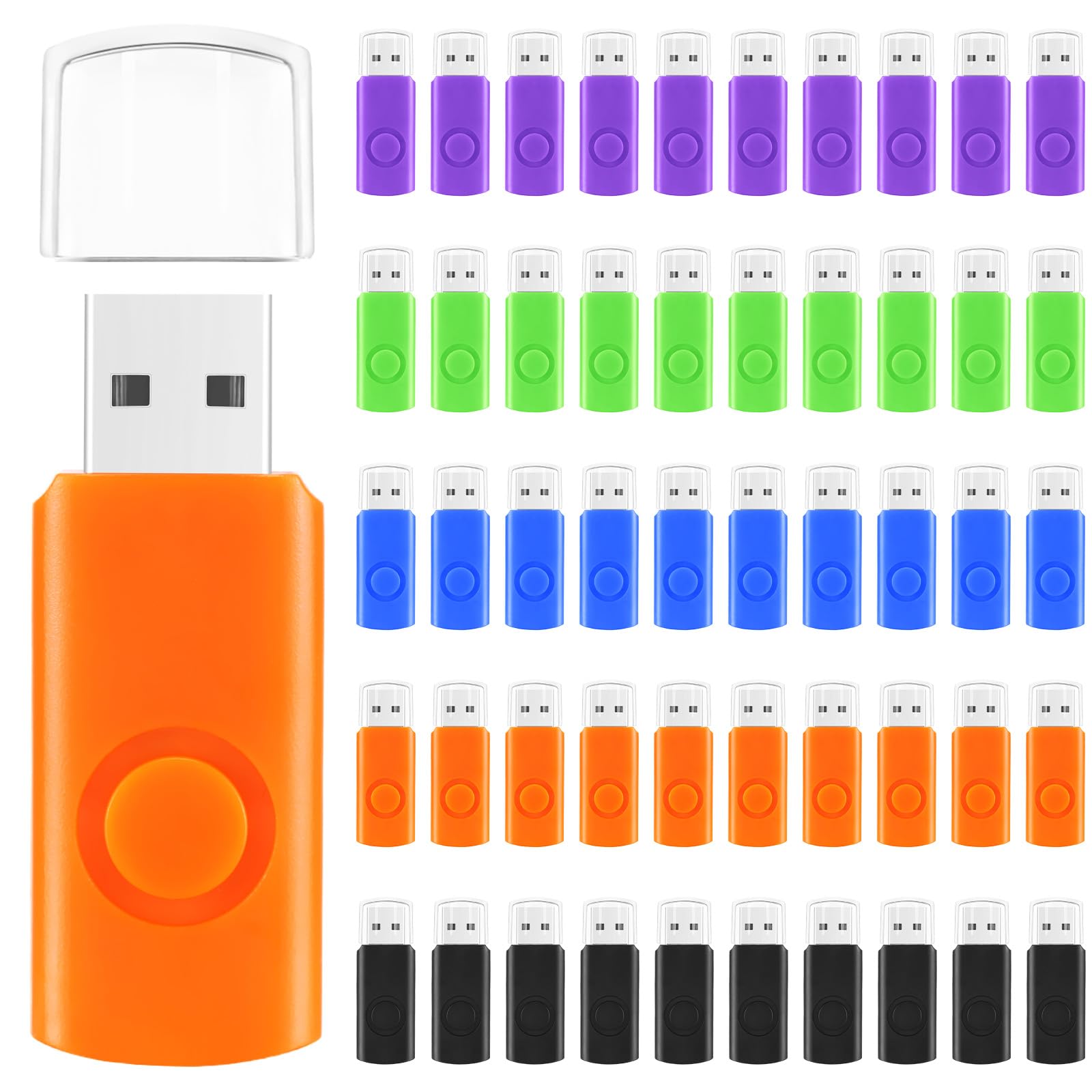 Photo 1 of Kanayu 50 Pcs Flash Drives 128MB USB Flash Drive Thumb Drives 2.0 USB Drives Suitable for Desktop Laptop Car Audio for External Storage and Backup, 5 Colors, Not 128GB