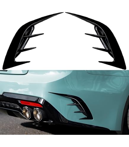 Gloss Black Rear Bumper Side Vent Covers For KIA Stinger 2017-2023