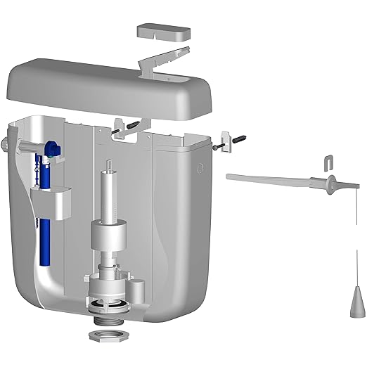 FALCON Universal-Spülkasten WC PERLA Exklusive - Hochwertiger Toilettenkasten mit Start-Stopp Spülung - Isolierter Wasserkast