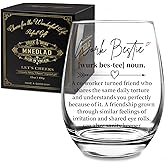 Work Bestie Wine Glass Gift for Women, Farewell Present for Coworker & Office Friend, Going Away Gifts for Her, Birthday, Christmas or Promotion Celebration, Stemless Design - 292