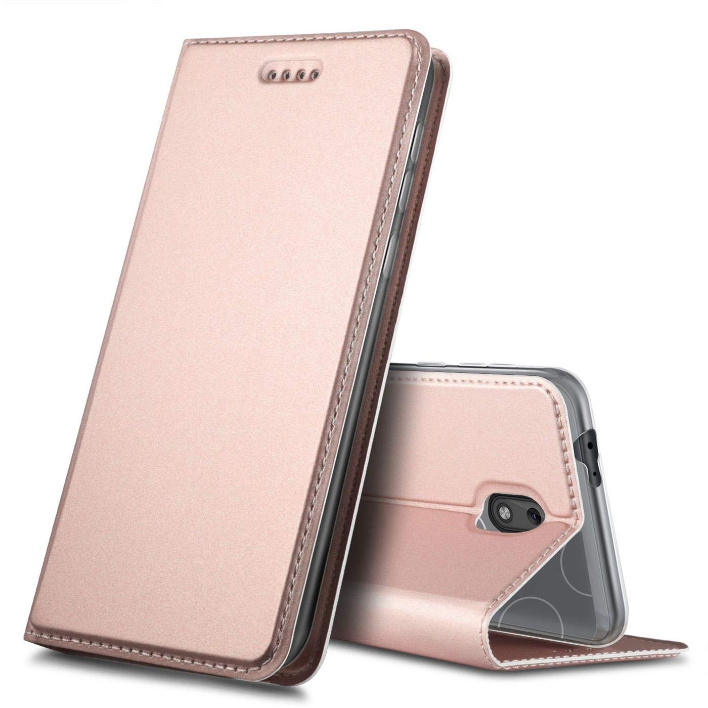Verco Case compatible with Nokia 1.3, Flip Wallet Cover with Magnetic Closure for Nokia 1.3 Phone Case - rose gold