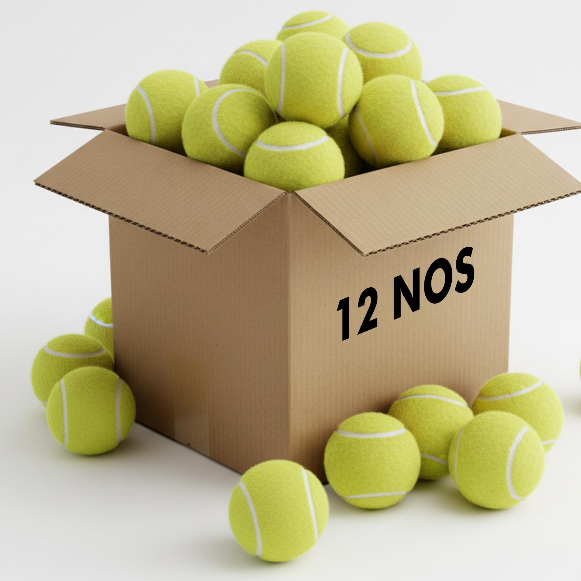EPISENT Tennis Balls Pack of 12 - Ideal for Sports, Practice, Pet Play, Dog Training, Throwing Machine and All Court Types - With Mesh Carrying Bag